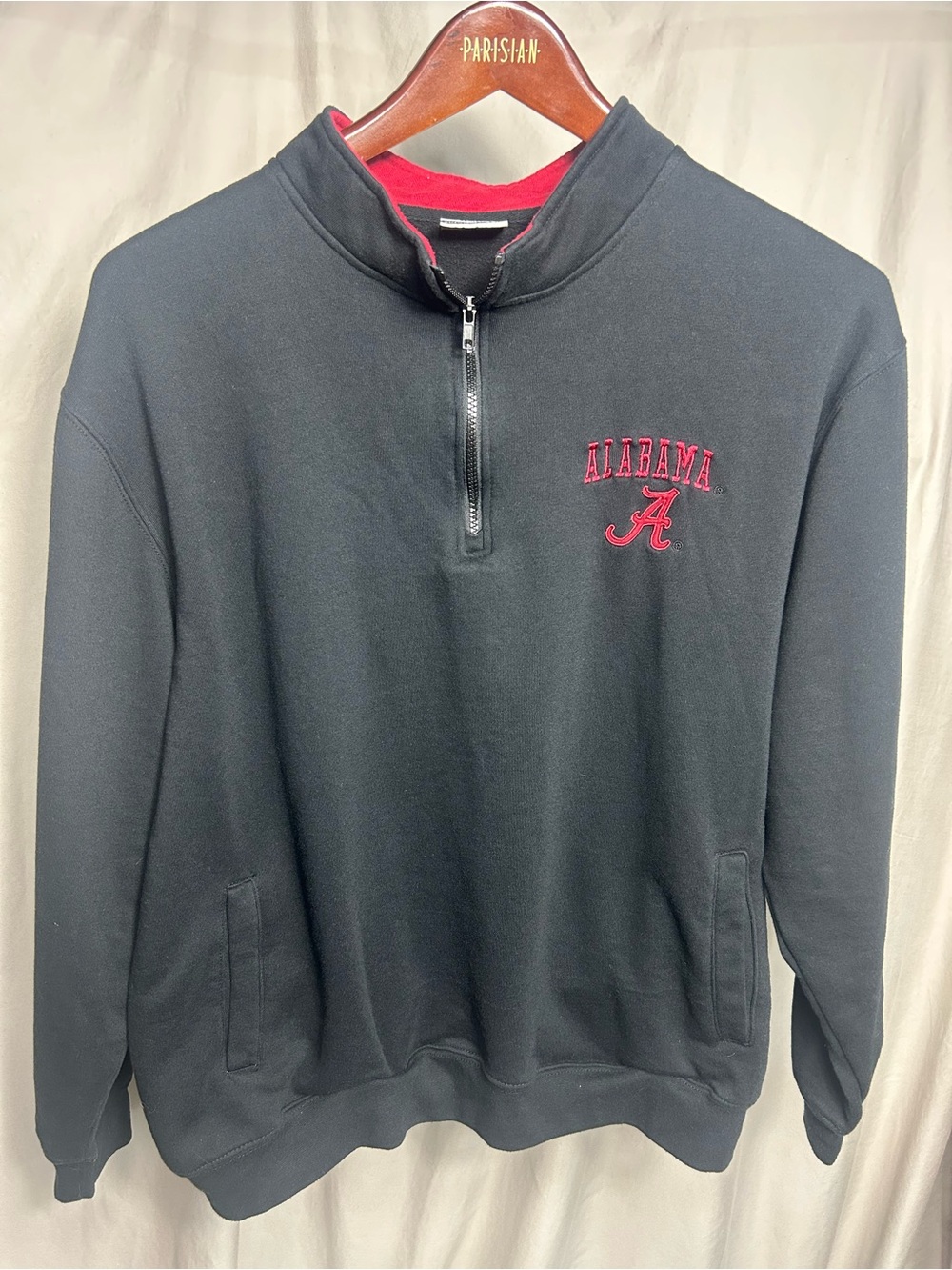 Stadiums Athletics Black Alabama Crimson Tide quarter zip pullover Sz XXL